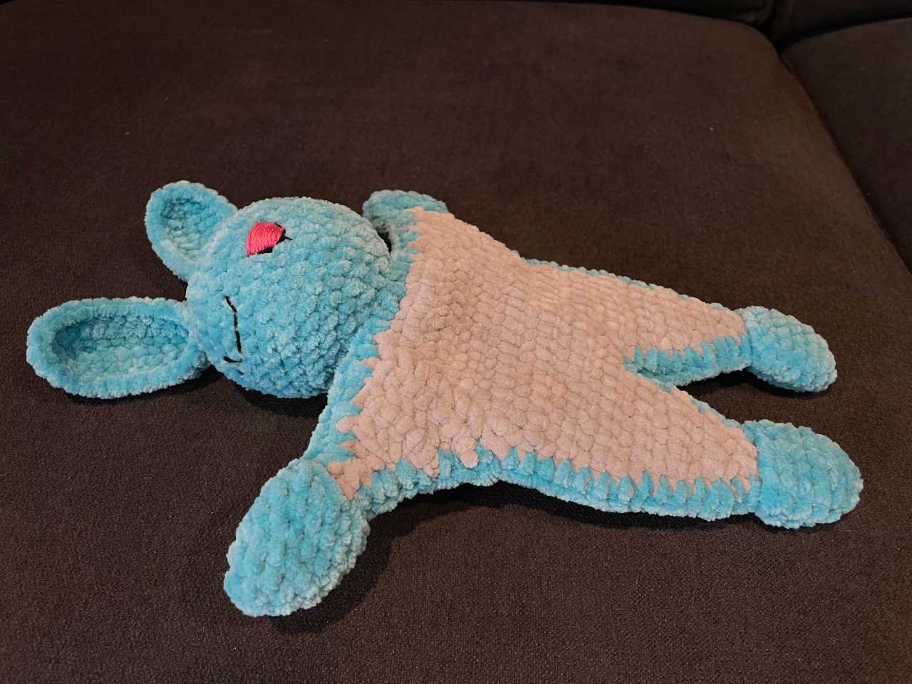 Crochet bunny blankie, underside