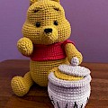 Winnie the Pooh with honey pot amigurumi